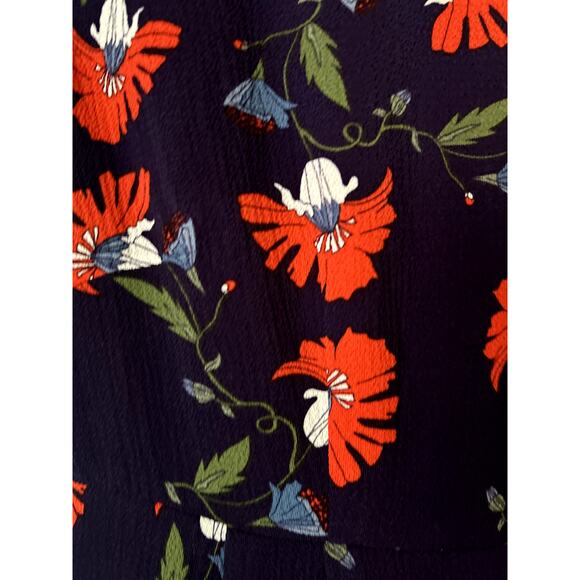 Maeve Floral Mini Dress - Navy and Orange - Picture 5 of 8